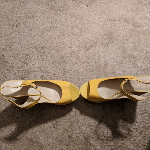 franco sarto yellow wedge
